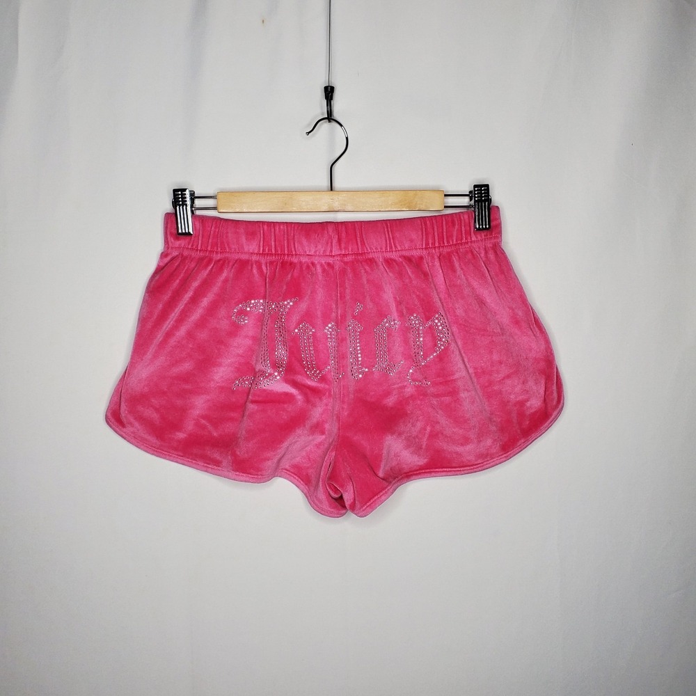 Juicy Couture Sleepwear Velour Shorts Women Medium Rhinestone Spellout Retro Y2K